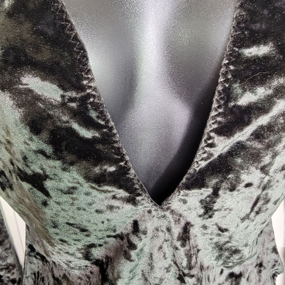 Victoria's Secret black velvet 90s bodysuit m/l Medium /Large - Picture 4 of 8